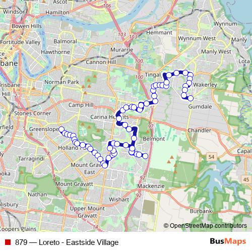 879 bus Line Map