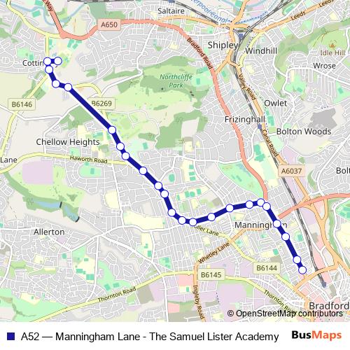 A52 bus Line Map