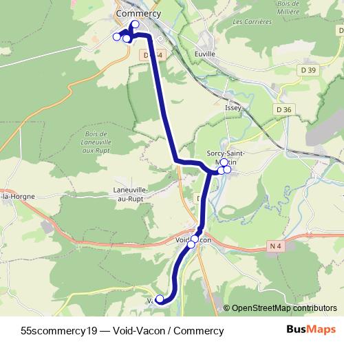 55scommercy19 bus Line Map