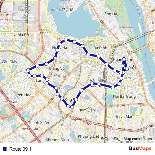 Route 09 1 bus Line Map