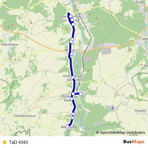 TàD 4343 bus Line Map