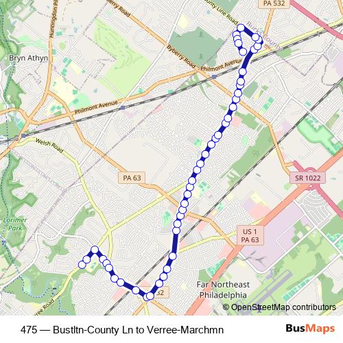 475 bus Line Map