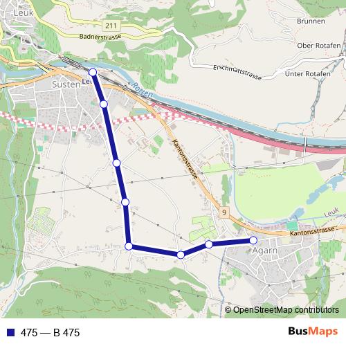 475 bus Line Map