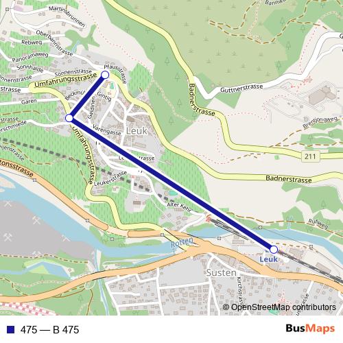 475 bus Line Map
