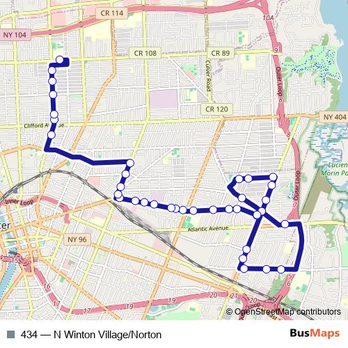 434 bus Line Map