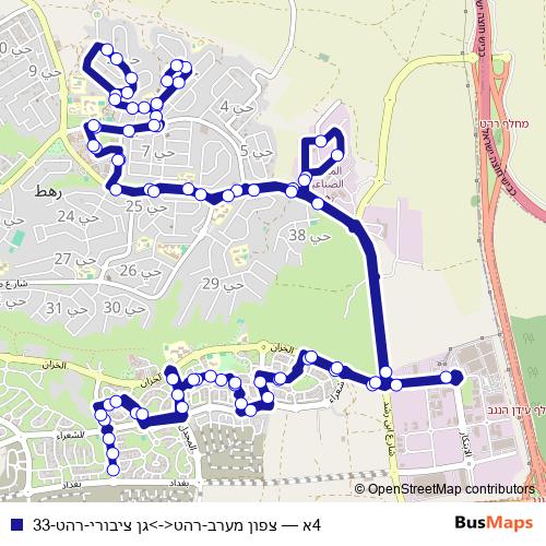 4א bus Line Map