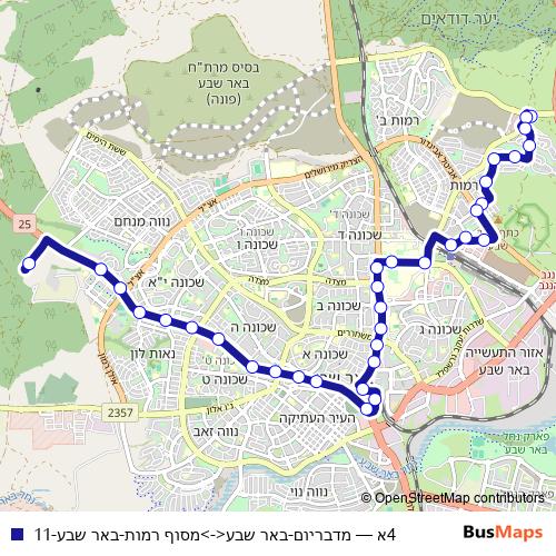 4א bus Line Map