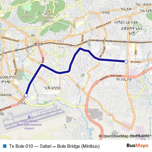 Tx Bole 010 bus Line Map
