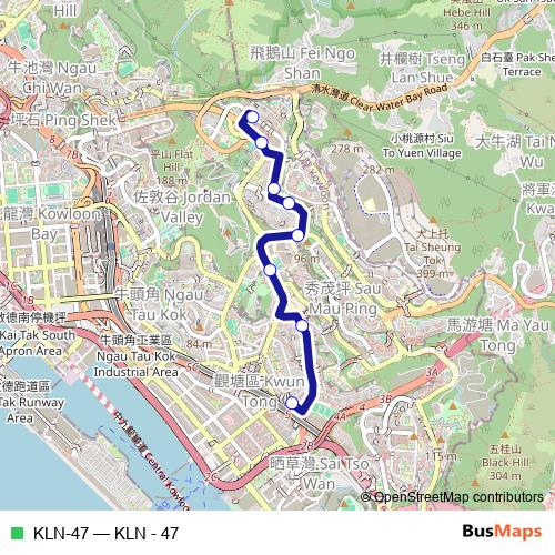 KLN-47 bus Line Map