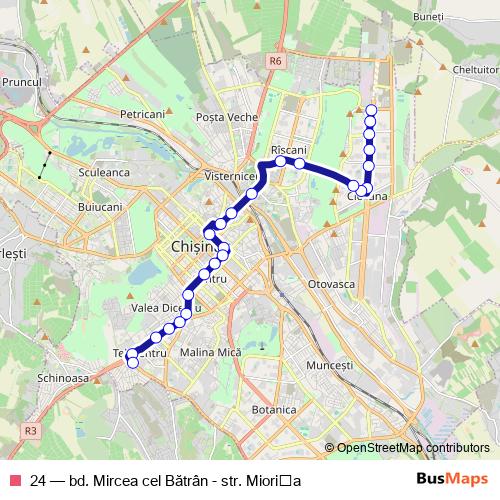 24 trolleybus Line Map