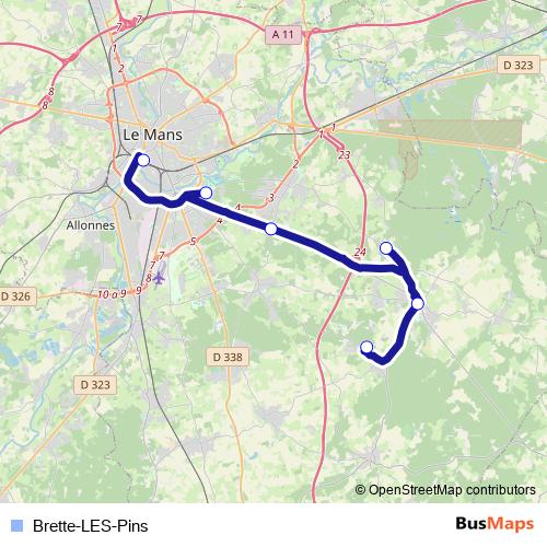 Brette-LES-Pins bus Line Map