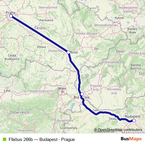 Flixbus 266b bus Line Map
