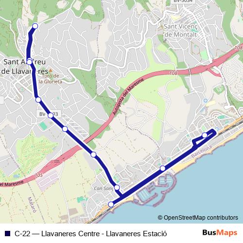 C-22 bus Line Map