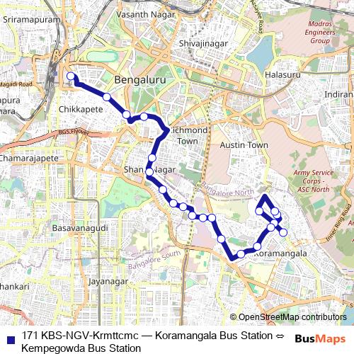 171 KBS-NGV-Krmttcmc bus Line Map