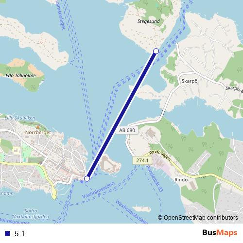 5-1 ferry Line Map