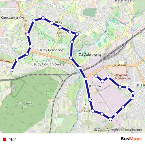 162 trolleybus Line Map