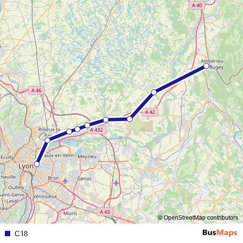 C18 bus Line Map