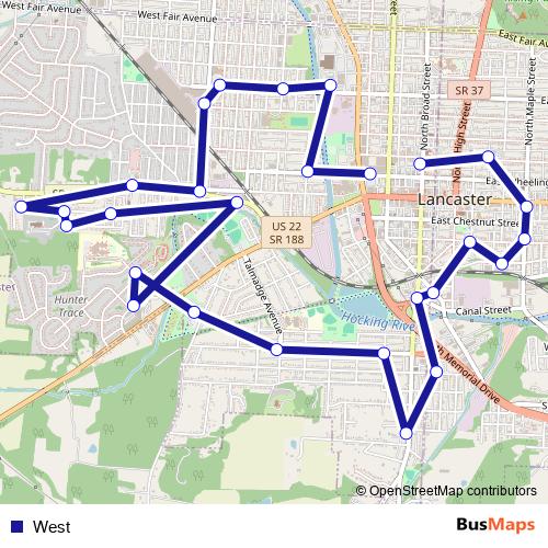 West bus Line Map
