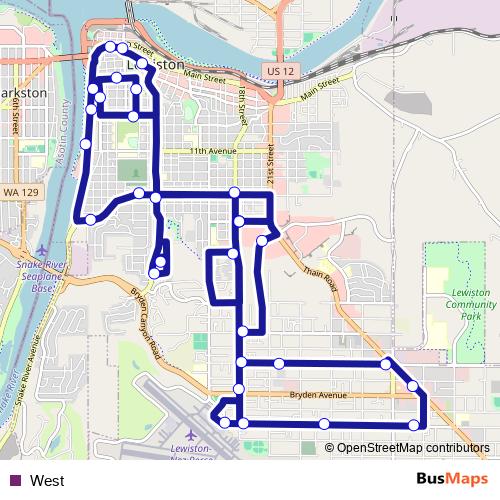 West bus Line Map