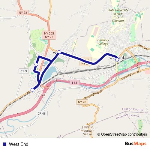 West End bus Line Map
