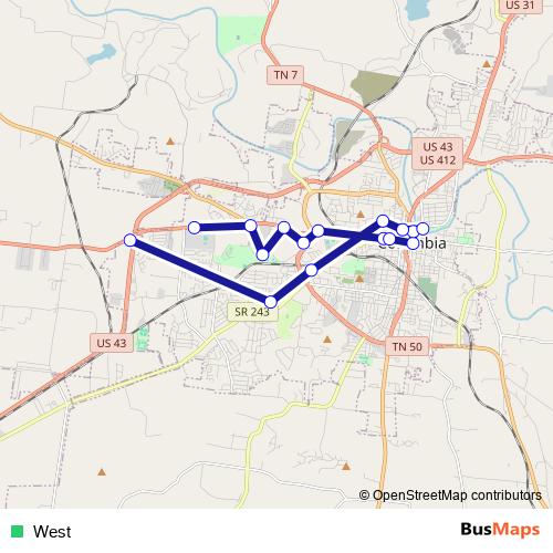 West bus Line Map