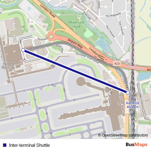 Inter-terminal Shuttle metro Line Map