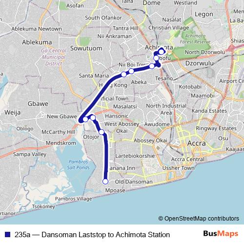 235a bus Line Map