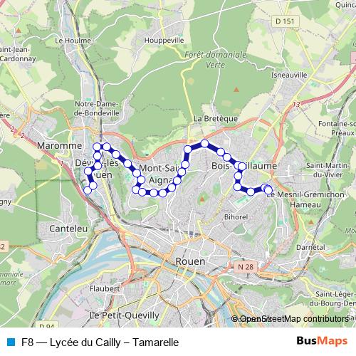 F8 bus Line Map