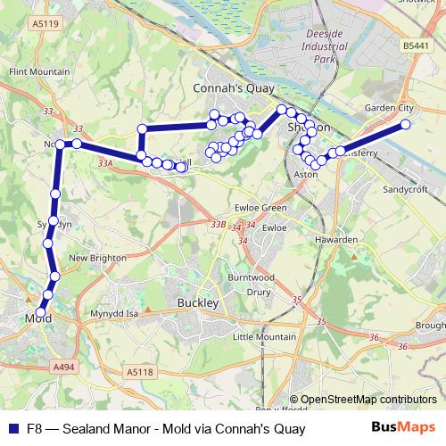 F8 bus Line Map