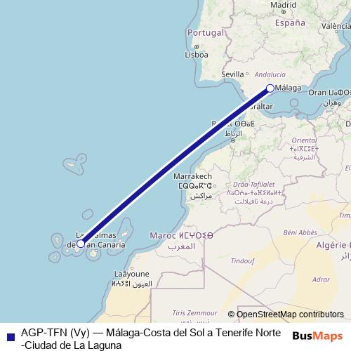 AGP-TFN (Vy) air Line Map
