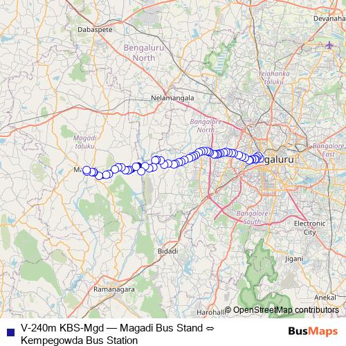 V-240m KBS-Mgd bus Line Map