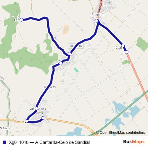 Xg611018 bus Line Map
