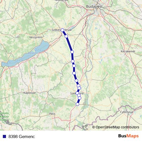 8398 Gemenc rail Line Map