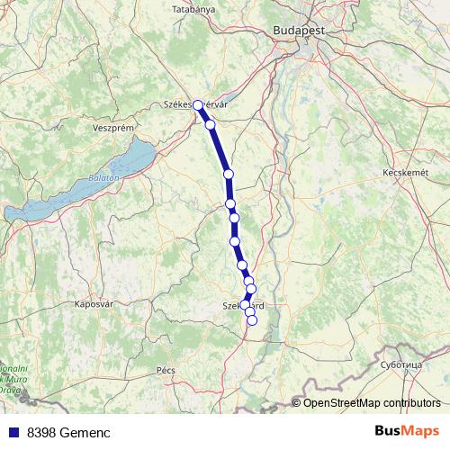 8398 Gemenc rail Line Map