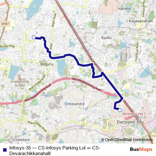 Infosys-35 bus Line Map