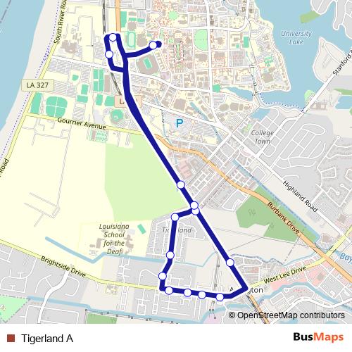 Tigerland A bus Line Map