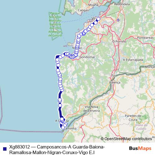 Xg883012 bus Line Map