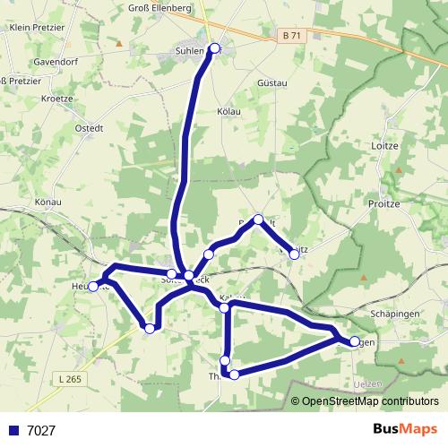 7027 bus Line Map