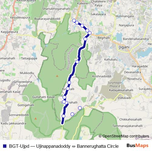 BGT-Ujpd bus Line Map