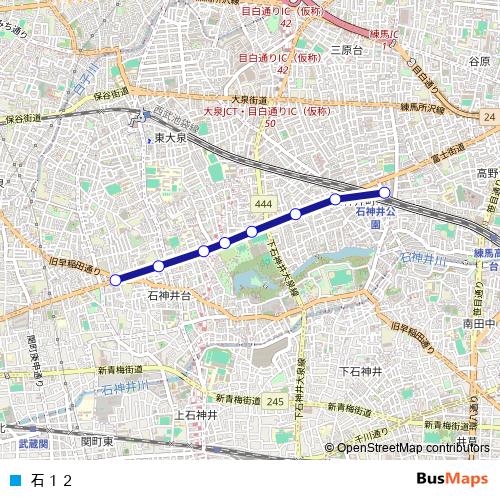 石１２ bus Line Map