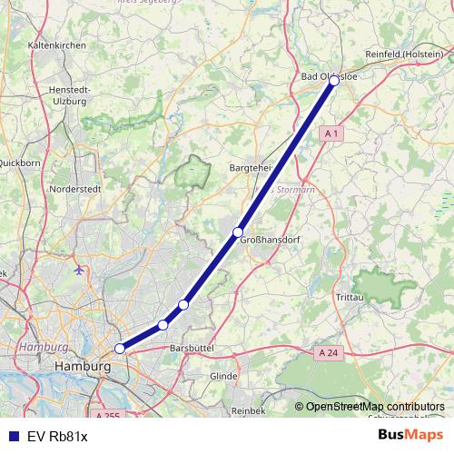 EV Rb81x bus Line Map