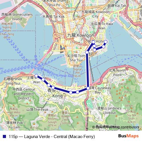 115p bus Line Map