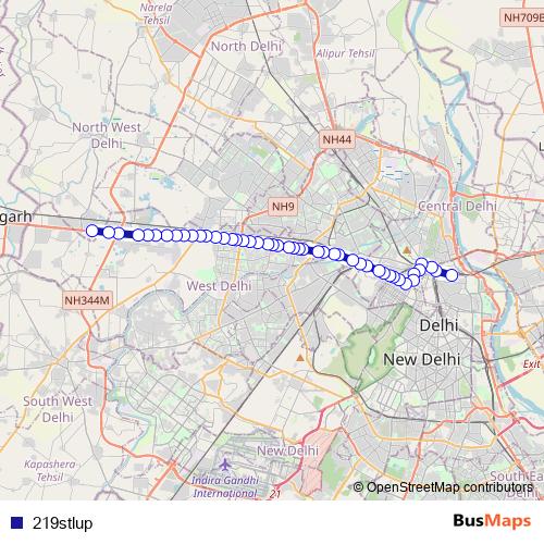 219stlup bus Line Map