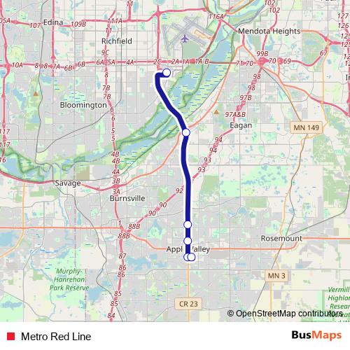 Metro Red Line bus Line Map