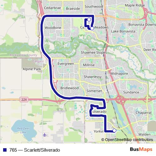 765 bus Line Map