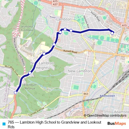 765 bus Line Map