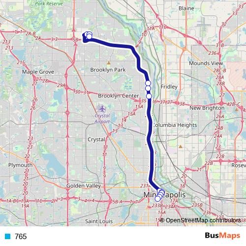 765 bus Line Map