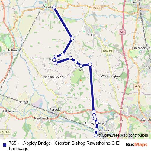 765 bus Line Map
