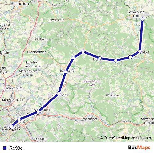 Re90e bus Line Map