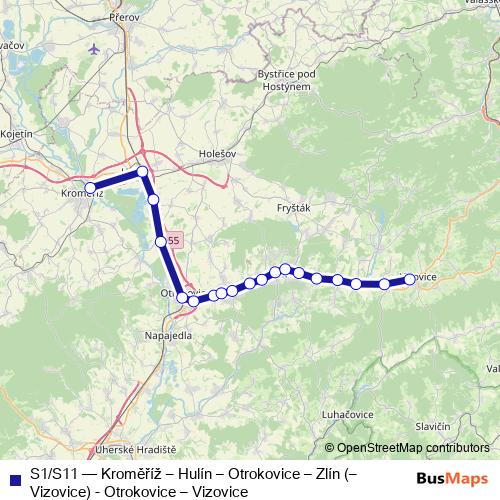S1/S11 rail Line Map